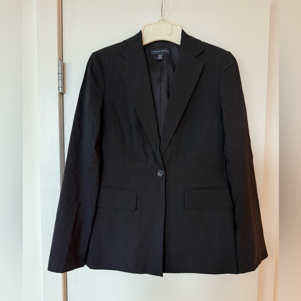 Banana Republic Black Blazer Classic Tailored Suit Jacket